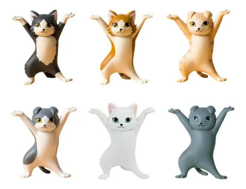 Figura Coleccionable De Gatitos Decorativos Sujetadores 6 Pz