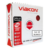 Caja 100 Mts Cable Eléctrico Viakon Blanco Cal 10 Cobre 100%