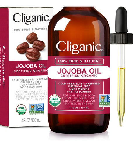 Cliganic Usda - Aceite De Jojoba Organico, 100% Puro