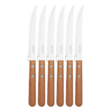 Set 6 Cuchillos Tramontina Dynamic Mango Madera Acero Inox