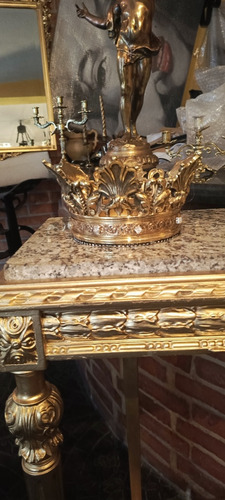 Corona Muy Antigua Tallada De Bronce Reliquia Estilo Francés