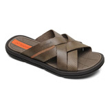 Chinelo Couro Slide Itapuã Carvão Masculino