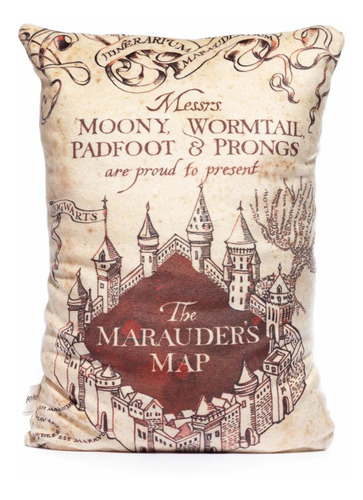 Cojín Marauders Map Harry Potter Beige Mapa Del Merodeador