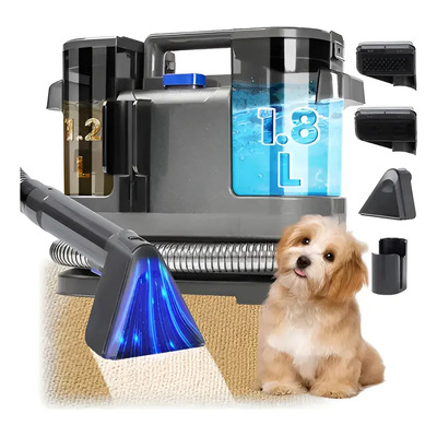 Aspiradora Limpiadora Alfombras Tapicería Hongfengcun® 1.8l 0.8l 16kpa 800w Motor Cobre Puro Mascotas Sala Cortinas Sofás Autos Sin Químicos Tanque Antifugas Manguera 5m Cable 1.5m Compacta | Meses sin interés