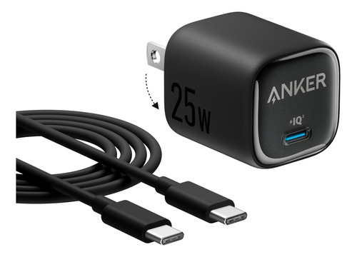 Anker 25w Cargador Usb C Rápido Compacto Negro Ews