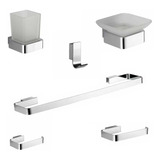 Juego De 6 Accesorios Para Baño Acero Inox Cromado Lujo 