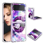 Funda Para Samsung Galaxy Z Flip 3 -labios Violeta Con Joya