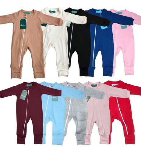 Kit 3 Macacão Infantil Vira Pé Bebê Roupa Menino Menina