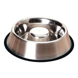 Comedero Come Lento Perro Acero Inox Antivuelco 25 Cm Xchico Color Plateado