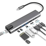 Hub Adaptador Com 8 Saídas Hdmi 4k Tipo-c 4k Ultra Hd Usb