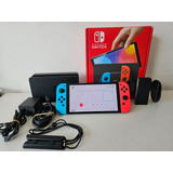 Nintendo Switch Oled Azul Y Rojo + Caja Y Accesorios
