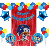 Kit Decoración Sonic Globos Decoracion Fiesta Tematica 