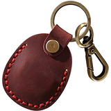 Leather Airtag Case Keychain, Portable Handmade Genuine Leat