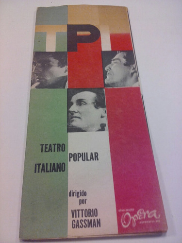 Programa Teatro Popular Italiano. Teatro Ópera. V.gassman