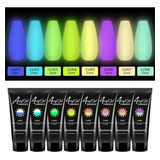 8bottles 15ml Uv Uñas Art Gel Esmalte De La Noche Brillo