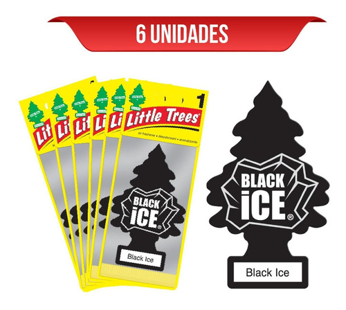 Ambientador Little Trees Black Ice X6 Und