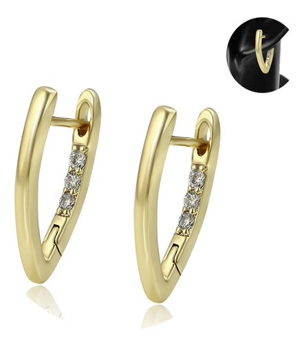 Arracada Moda Oro 14k Lam Diamante Ruso Calidad Premium