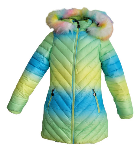 Campera Parka Nena Niña Importad Arcoíris Unicornio Térmica