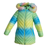 Campera Parka Nena Niña Importad Arcoíris Unicornio Térmica