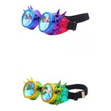 2x Rainbow Steampunk Goggles Gafas De Caleidoscopio [u]