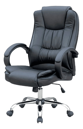 Cadeira Presidente Office Fox C300 De Escritorio Giratoria Cor Preto Material Do Estofamento Couro Sintético