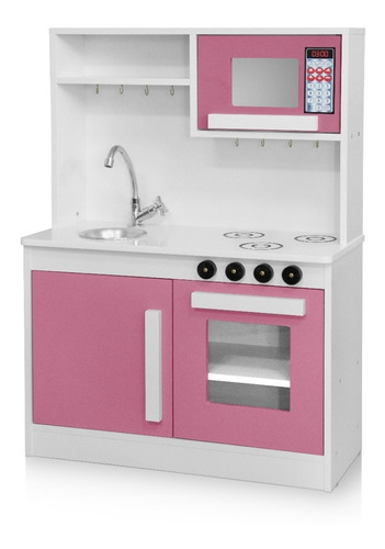 Armário De Cozinha Infantil Mdf Branco/rosa Envio Já 