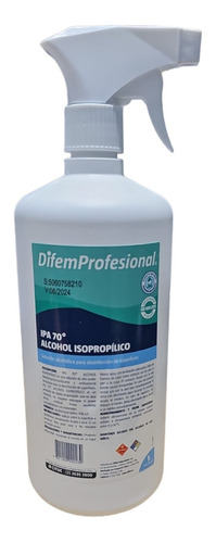 Alcohol Isopropílico Spray 70° | 1.0 Lt | Difem. V/a