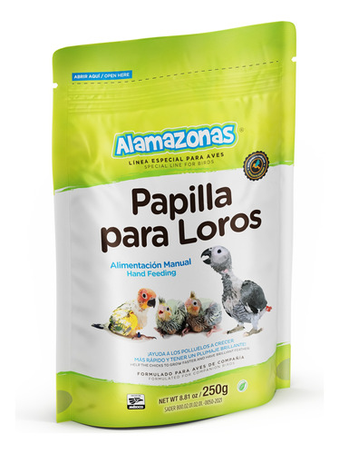 Papilla Premium Para Loros Alamazonas 250g 100% Mexicano