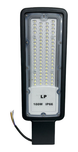 Kit 2 Luminária Led Poste 100w Iluminação Publica Preta Lp