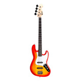 Contra Baixo Phoenix Jazz Bass Phx Jb 4 Cordas Cherry Burst