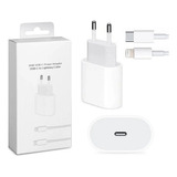 Cabo + Fonte Compatível iPhone SE X Xr 11 12 13pro Usb-c 20w