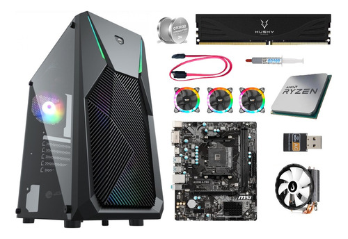 Kit Gamer Ryzen 3 2200g + A320m/ 8gb Ddr4/ Cooler/ Gabinete