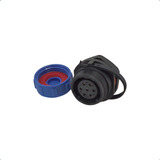 Conector Circular 7 Vias Embutir Fêmea Com Capa Ip68 Sp1312