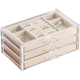 Caja Organizadora De Joyas De Acrílico Herfav Con 3 Cajones,