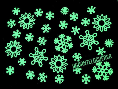 60 Copos De Nieve Estrellas Fluorescentes Para Techo +envio