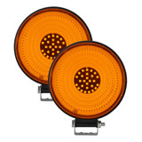 Par De Faros Luz Fija Y Estrobo Amarillo 27 Leds Tunelight