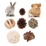 Conjunto Natural Feito À Mão Rat Wooden Ball Small Pet Hamst