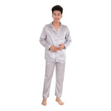 Conjunto De Pijama De Satén De Seda Para Hombre Traje De Man