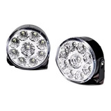 X2 Faros Auxiliares 9 Led Drl Universal Redondos 12v 7cm