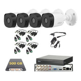 Kit 4 Cámaras 1080p Dahua 500 Gb Baluns Dvr 8 Canales