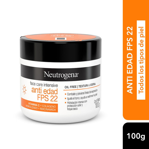 Crema Facial Neutrogena Intensive Antiedad Fps 22 100gr