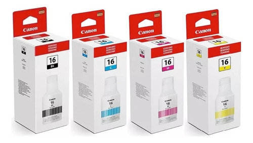 Pack 4 Tintas Canon Gi-16 Originales, Selladas, Nuevas.