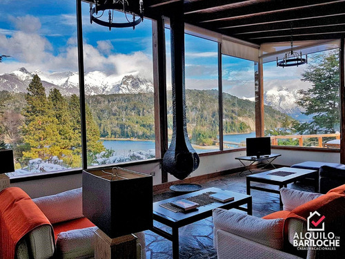 Alquiler Casa En Bariloche Vista Al Lago Y Pileta Climatizada. Circuito Chico. Capacidad 6. #292.
