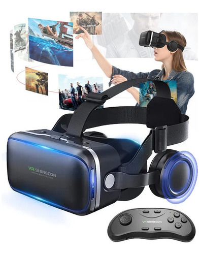 Lentes De Realidad Virtual 3d Vr Con Audífonos Y Gamepad R