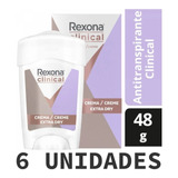 6 Unid Rexona Clinical Extra Dry 48g Mujer En Crema