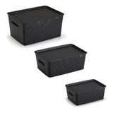 Kit 3 Caixa Organizador Rattan Brinquedos Liquidação