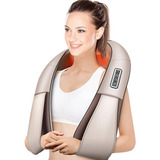 Massageador De Pescoço E Lombar Shiatsu C/ Infra E Veicular Cor Bege 110v/220v