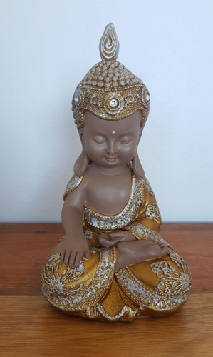 Buda Baby Dourado Meditando Prosperidade