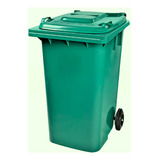 Lixeira Container Verde 120l Coleta Seletiva C/ Roda - 1 Und