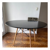 Mesa Eames Redonda 120cm De Madera Color De La Tapa Negro